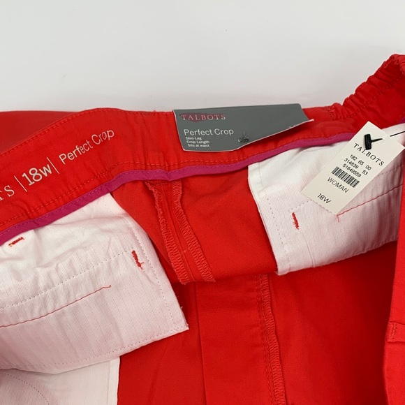 Talbots Perfect cropped pants stretch cotton slim leg red women new 18W - Picture 4 of 4